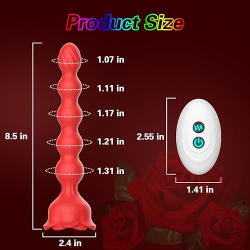 Anal Beads Anal Plug Vibrator - Remote Control Vibrating Butt Plug With Flashing Light Up Rose Base, Prostate Massager For Men With 10 Vibrations Adult Toy, Sex Toys For Men Her Pleasure - Image 2