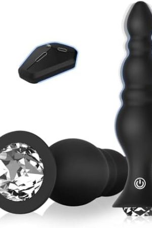 Anal Beads Anal Plug Adult Sex Toys For Men Women Couples, Vibrating Butt Plug Prostate Massager With 10 Vibration Modes, Rechargeable Remote Control Anal Toys Vibrator With Diamond Design