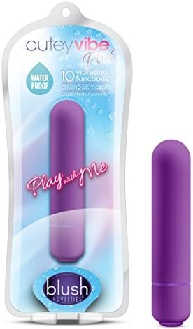 Blush Play With Me Cutey Vibe - 10 Vibrating Functions Mini Bullet Vibrator - Travel Size - Mini Bullet For Women Pleasure - Discreet Pocket Stimulator - Waterproof - Sex Toy For Adults - Purple