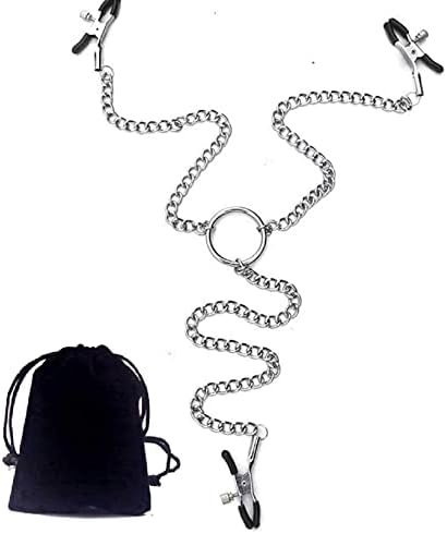 New 1198 Nipple Clips Clamps For Women,Adjustable Pressure Breast Clamps Stainless Steel Non Piercing Nipple Rings Decorative Clip For Pleasure Nipple Clips (-Rj2)