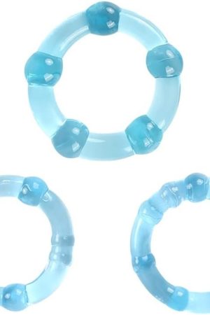 3Pcs Soft Silicone Cock Ring For Man, Soft And Waterproof, Better Sex Erection Enhancing Premium Adult Sex Toys (Blue)