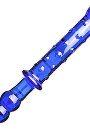 Crystal Glass Pleasure Wand Dildo Penis - Akstore - Blue Glass Dotted Double Head Design Personal Massager Anal Sex Toy (Pink-Heart)