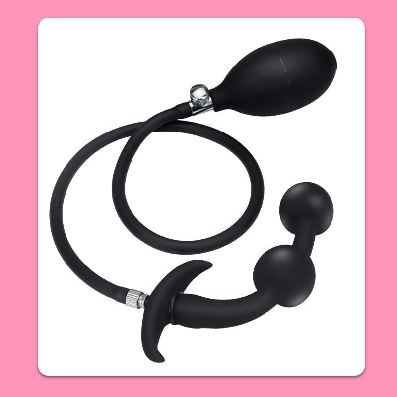 Silicone Expand Inflatable Anal Plug With Built-In Steel Balls,Bead Pulling Anal Dilator Sex Toy - Image 2