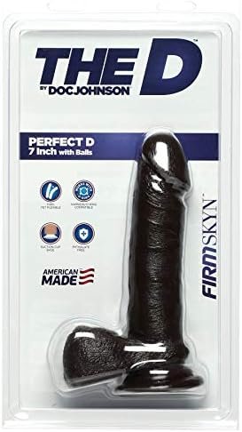 Doc Johnson The D - Perfect D - 8 Inch With Balls - Firmskyn - 8" Long And 2" Wide - Strong Suction Cup Base - O-Ring Harness Compatible Dildo, Caramel - Image 2
