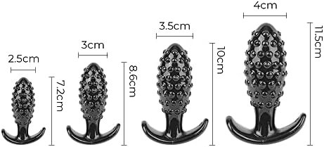 Nopnog 4Pcs/Set Pineapple Anal Plugs, Butt Plug, Prostate Massager, Tpe, Sex Toys For Men Women (Purple) - Image 2