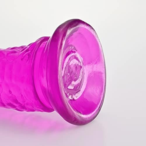 Soft Realistic Mini Dildo Vaginal Anal Stimulation Adult Sex Toys With Powerful Suction Cups, Purplegradient G-Spot Penis Suitable For Bed Games Female Pleasure (Medium) - Image 3