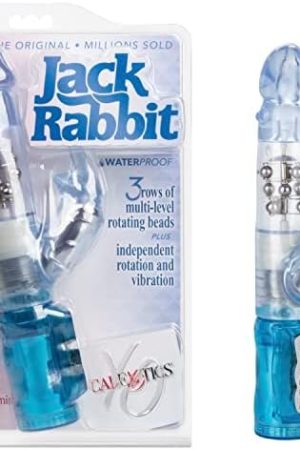Calexotics Waterproof Jack Rabbit – Rabbit Vibrator With Rotating Shaft – Vibe Sex Toys For Couples – Adult Clitoral & G Spot Massager – Blue