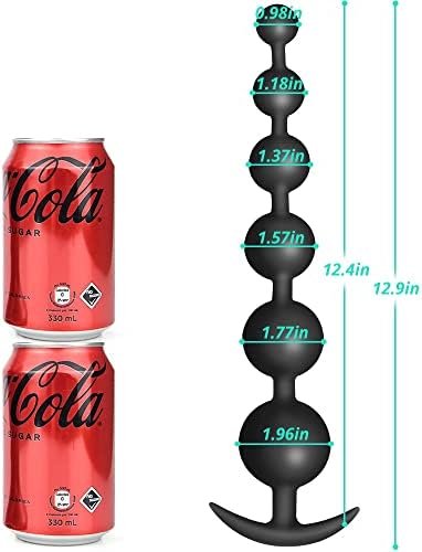 Silicone Anal Beads Butt Plug-Flexible Anal Chain Sex Toys With Different Size Anal Balls Prostate Massage Anal Trainer Anal Plug For Men Women Couples Anus Dilator Anal Bead Dildo Anal Toys (5 Balls) - Image 2