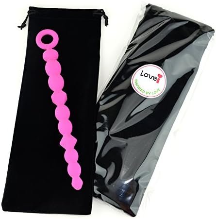 Lovei Anal Sex Toy Beads Butt Plug Diamond Oval Shaped Prostate Massager With Safe Pull Ring Handle Soft Carry Bag Unisex G Spot - Black - Image 2