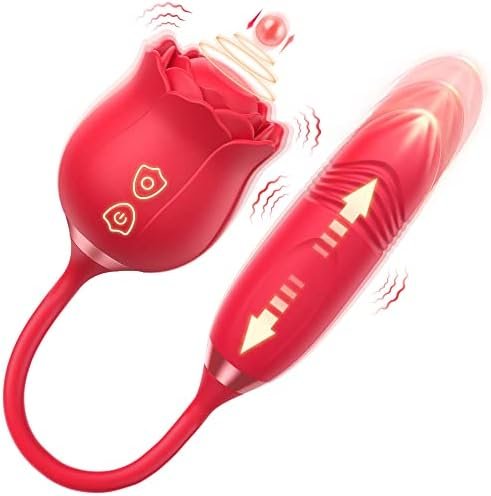 Sevobal New Roses Small Toys For Woman Sex Toy Sexual Adult Toy Lick, Washable Dual Head Waterproof Sex Tongue, Rechargeable Clitorals- Stimulator 10 (Red1)