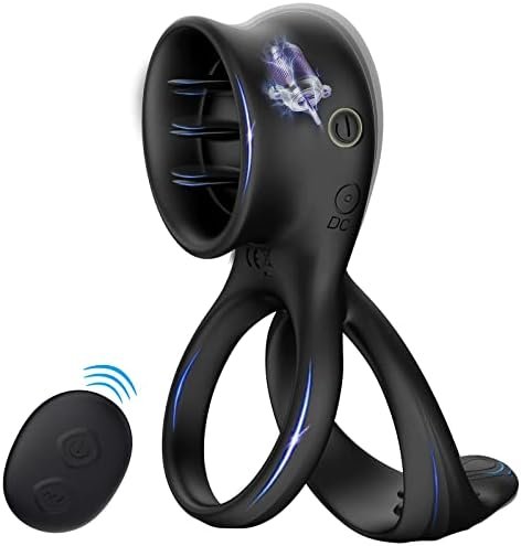 Tongue Design Vibrating Cock Ring, With Multiple Stimulation Wireless Remote Control Waterproof Rechargeable Penis Ring, Male Or Couple Sex Toys To Play.