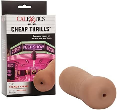 Calexotics Cheap Thrills The Steamy Affair - Travel Sized Male Masturbator - Silicone Masturbation Sleeve - 4.75-Inch Adult Male Sex Toy - Brown