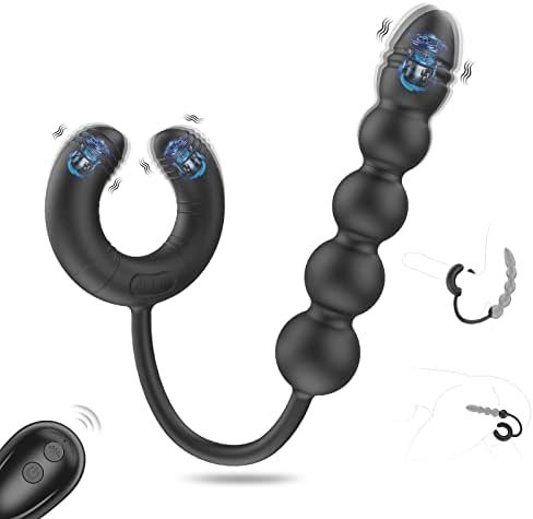 Vibrating Anal Plug Prostate Massager, G-Spot Rabbit Vibrator With 3 Motors & 10X10 Modes, Remote Clitoris Vagina Penis Stimulator Adult Sex Toys For Men Women Couples Hands-Free Pleasure
