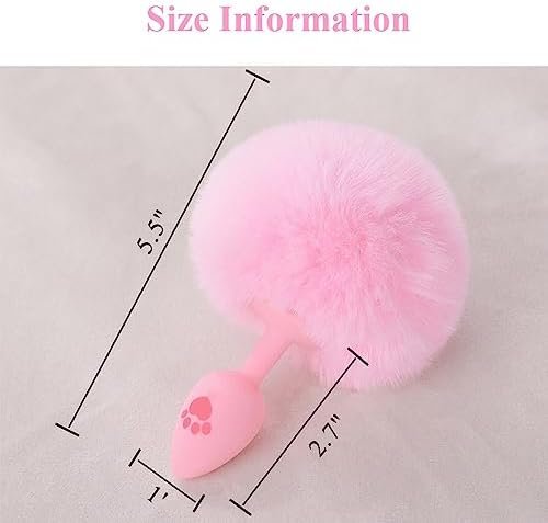 Anal Plug Rabbit Bunny Tail, Pink Fluffy Tail Butt Plug Silicone Anal Sex Toy Cute Sexy Cosplay Erotic Role Play Anus Toy For Adults Men Women Couples - Image 3