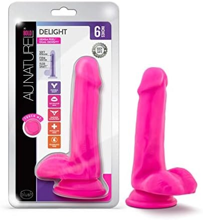 Blush Au Naturel Bold Delight 6 Inch Super Soft Realistic Sensa Feel Dual Density Flexishaft Dildo - Sex Toy For Women, Men And Couples - Pink