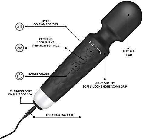 Sikxtoa Vibrator Wand, Female Adult Sex Toys, Vibrators For Her, Wand Massager, Clit Stimulator Sex Toy, Dildo, With 8 Speeds Of Pleasure & 20 Patterns, Powerful, Waterproof(Rose) - Image 3