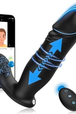 Thrusting Anal Vibrator Sex Toys Prostate Massager, App & Remote Control Anal Plug With 6 Thrusting & 6 Vibrating, Vibrating Butt Plug Rose Sex Toy P Spot Prostate Toy, Adult Sex Toys For Men Couple