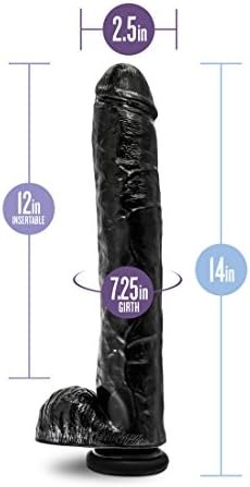 Eden Pleasure Products Health -14 Inch Extra Long 2.5" Thick Dildo, Sturdy Suction Cup For Hands Free Play, Soft But Not Floppy Realistic Feel, Deep Pleasure Vaginal And Anal Sex Toy, Black - Image 2