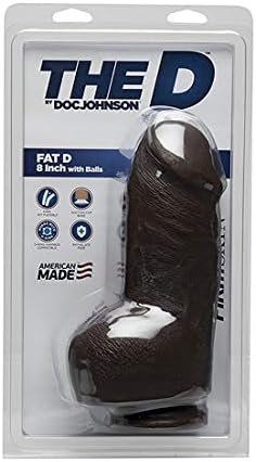 Doc Johnson The D - Fat D - 8 Inch With Balls - Firmskyn - 8" Long And 2.75" Wide - Strong Suction Cup Base - O-Ring Harness Compatible Dildo, Chocolate - Image 2