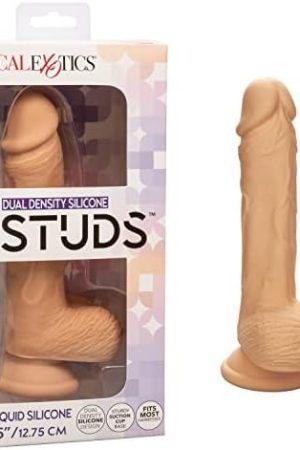 Calexotics Dual Density Silicone Studs 5 Inch Realistic Dildo With Suction Cup - Ivory - Se-0255-05-3