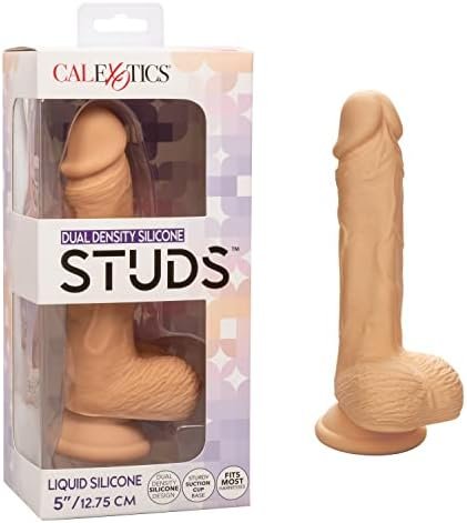 Calexotics Dual Density Silicone Studs 5 Inch Realistic Dildo With Suction Cup - Ivory - Se-0255-05-3