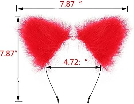 Women'S Fetish Restraint Bdsm Faux Fur Cat Ears Hair Anal Plug Tail Sex Toys For Sm Cospaly Party Accessory (Pink) - Image 2