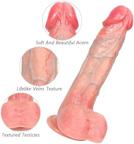 Sex Toys For Women Realistic Dildo - 8.5 Inch Adult Toys Silicone Dildo With Strong Suction Cup, Male Sex Toy Soft Dual-Density Anal Dildo, Adult Female Sex Toys & Games Lifelike Fake Penis - Image 2
