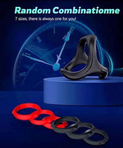 Silicone Penis Ring Cock Ring Set With 7 Sizes Cook Rings For Men Erection Sex Enhancing, Long Lasting Soft Strechy Penis Rings Male Sex Toys For Men And Couples Cockring Juguetes Sexuales - Image 3