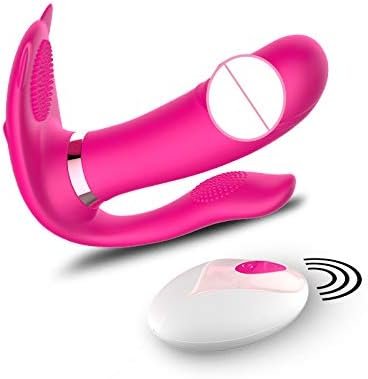 Wearable Butterfly Vibrator Adult Sex Toys For Women,Invisible G-Spot Clit Stimulator Wireless Remote Control Vibrator Panties Massager,Pink