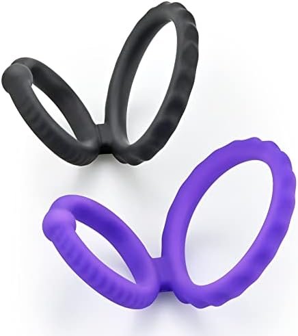 Silicone Penis Ring Set 2 In 1 Premium Stretchy Cock Ring For Erection Enhancing 2 Pcs Delay Control Sex Toy For Men - Image 2