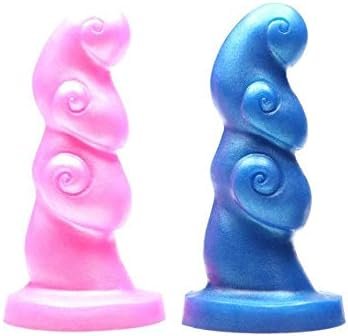 Tantus Sex/Adult Toys Hookah Dildo- 100% Ultra-Premium Silicone Matte Finish Harness Compatible Anal Safe, G-Spot & Prostate Stimulation For Men, Women, Couples - Rockabilly Blue - Image 2