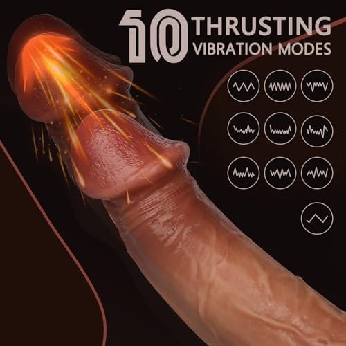 Thrusting Dildo Vibrator Sex Toys - 9.5" Remote Control Dildo With 5 Thrusting & 10 Vibration Modes For G-Spot Stimulation, Realistic Strong Suction Cup Vibrator Sex Toy For Women Female Couple - Image 2