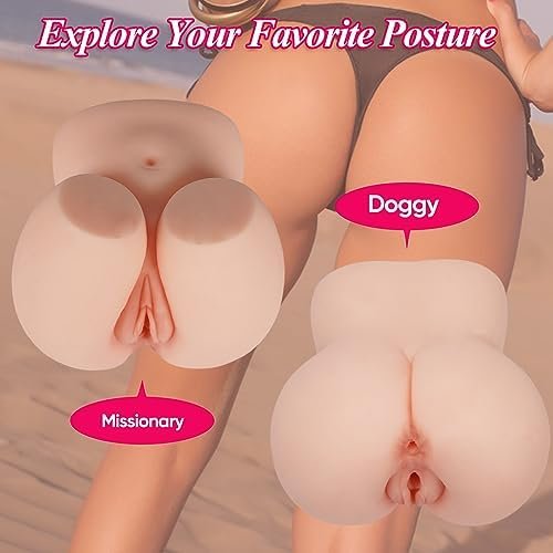 2.4Lb Pocket Pussy For Men Masturbators, Realistic Male Masturbator With Virgin Vagina And Anal, Female Torso Hip Adult Toys Love Dolls, Pussy Ass Masturbator Sex Toys With 2 Hole For Man Orgasm - Image 2