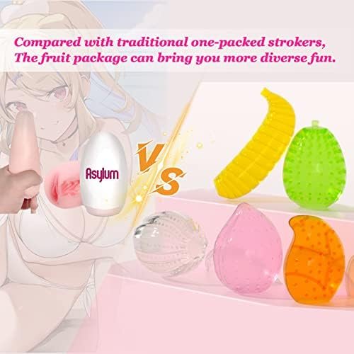 Pocket Pussies 5 Pcs Fruit Set Egg Sex Toys For Men, Male Stroker Adult Sex Toys, Blowjob Realistic Pocket Pussy Sleeve For Men Egg Masturbator Men'S Sex Toy, Mens Penis Strokers Masturbators Pleasure - Image 3