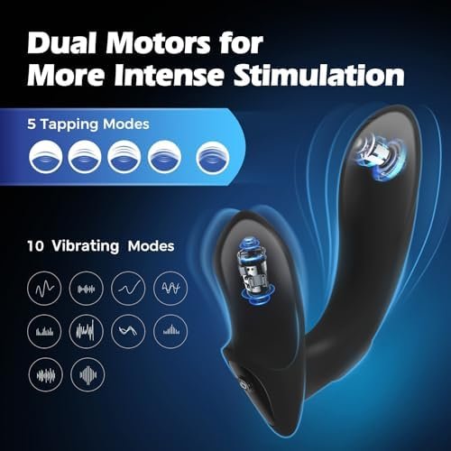 Anal Plug Vibrator Prostate Massager With Finger Tapping Male Sex Toys, Arch-Design Vibrating Butt Plug Sex Toy For Men With Remote Control 5 Tapping & 10 Vibrating Modes, Adult Toy For Women Couple - Image 3