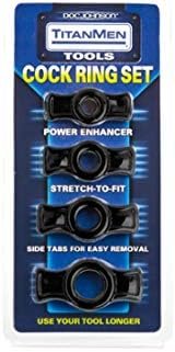 Doc Johnson Titanmen - 4 C-Ring Set - Helps Create Firmer And Thicker Erections - Side Tabs For Easy Removal And Adjustment - Clear - Image 2