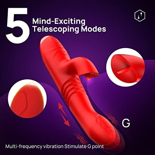Kstasn Sex Toys - 4 In 1 Personal Massager For Women - Dildo Thrusting Vibrator & G Spot Vibrator & Licking & A-Spot Vibrator - Image 2