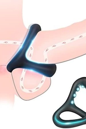 Silicone Penis Ring 3 In 1 Triangular Cock Ring With Massage Beads Ultra Soft Stretchy Cockrings Sex Toy For Erection Enhancing, Long Lasting Stronger Men Couple Sexual Pleasure Enhancing (L)