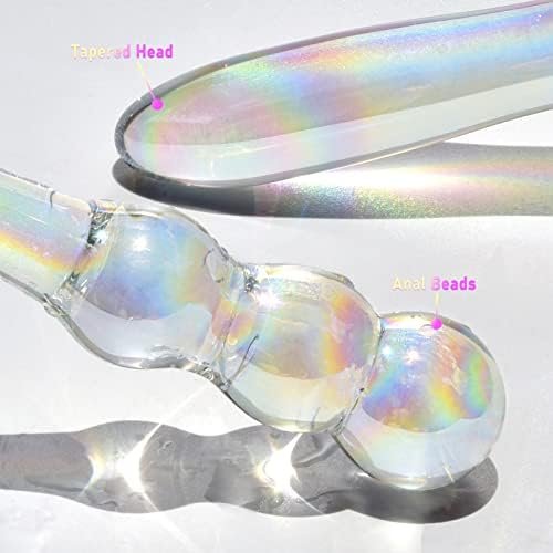 Glass Dildo G-Spot Wand Anal Beads Butt Plug Colorful Dual Ended P-Spot Stimulator Fetish Prostate Massager Masturbation Sex Toy For Men Women Tjijp - Image 3