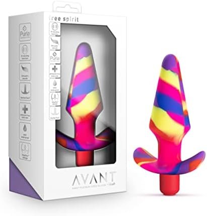 Blush Avant Free Spirit - 10 Vibration Modes - 5" Pure Platinum Cured Puria Silicone Satin Smooth Anal Butt Plug With Anchor Base - Waterproof, Scarlet