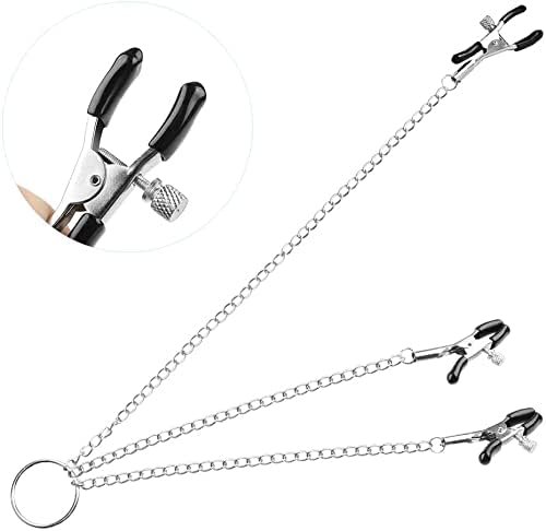 New 2516 Nipple Clips Clamps For Women,Adjustable Pressure Breast Clamps Stainless Steel Non Piercing Nipple Rings Decorative Clip For Pleasure Nipple Clips-3 - Image 2