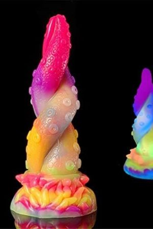 Small Medium Size Octopus Tentacle Anal Plug Dildo Luminous Glow In Dark Colorful