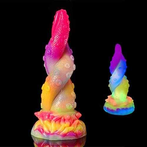 Small Medium Size Octopus Tentacle Anal Plug Dildo Luminous Glow In Dark Colorful