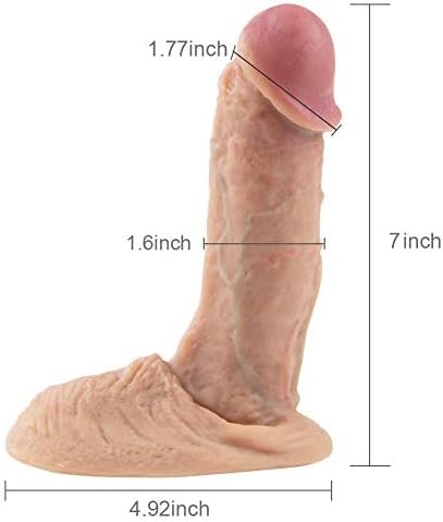 Realistic Dildo, Liquid Silicone Dual Density Penis Cock With Ultra Huge Suction Cup Lifelike Veins Glans - Image 3