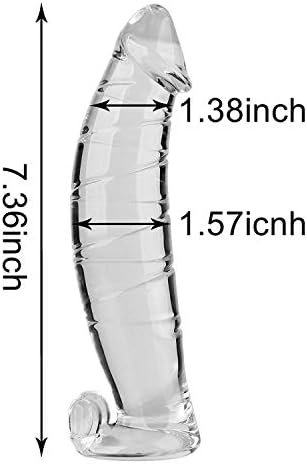 Epichao Realistic Swirl Glass Dildo Crystal Dildo Glass Wand G-Spot Stimulation Stimulator With Testicles - Image 2
