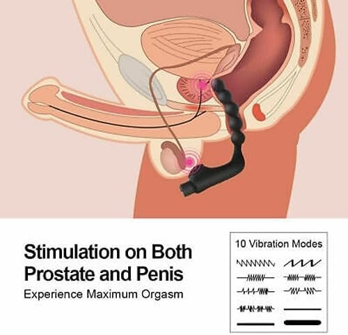 Vibrator Anal Bead Butt Plug 10 Speed Male Prostate Massager G-Spot Silicone Anal Bead Butt Plug Adult Men Sex Toys - Image 2