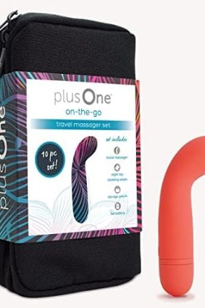 Plusone Travel Massager 10-Piece Set, Includes Massager, Wipes, Storage Pouch, And 2 Aa Battries