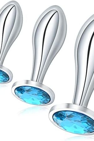 T-Explorer Sexy Toys 3Pcs Anal Plug Set,Small Medium Large Luxury Metal Butt Toys Anal Trainer Jewel Butt Plug Kit Sm Adult Sex Toys For Women Men Sex Gifts