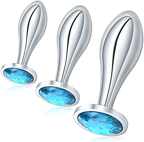 T-Explorer Sexy Toys 3Pcs Anal Plug Set,Small Medium Large Luxury Metal Butt Toys Anal Trainer Jewel Butt Plug Kit Sm Adult Sex Toys For Women Men Sex Gifts