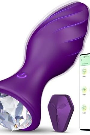 Vibrating Jewelry Butt Plug With App Control, Anal Vibrator Prostate Massager Remote 9 Vibration Modes For Fun, Rechargeable Sex Toys Men Women And Couples